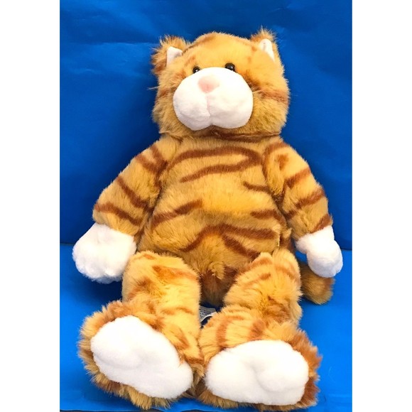 Build A Bear Orange Striped Tabby Cat Plush Stuffed Toy 16 inches, Sound Works! - Picture 1 of 10